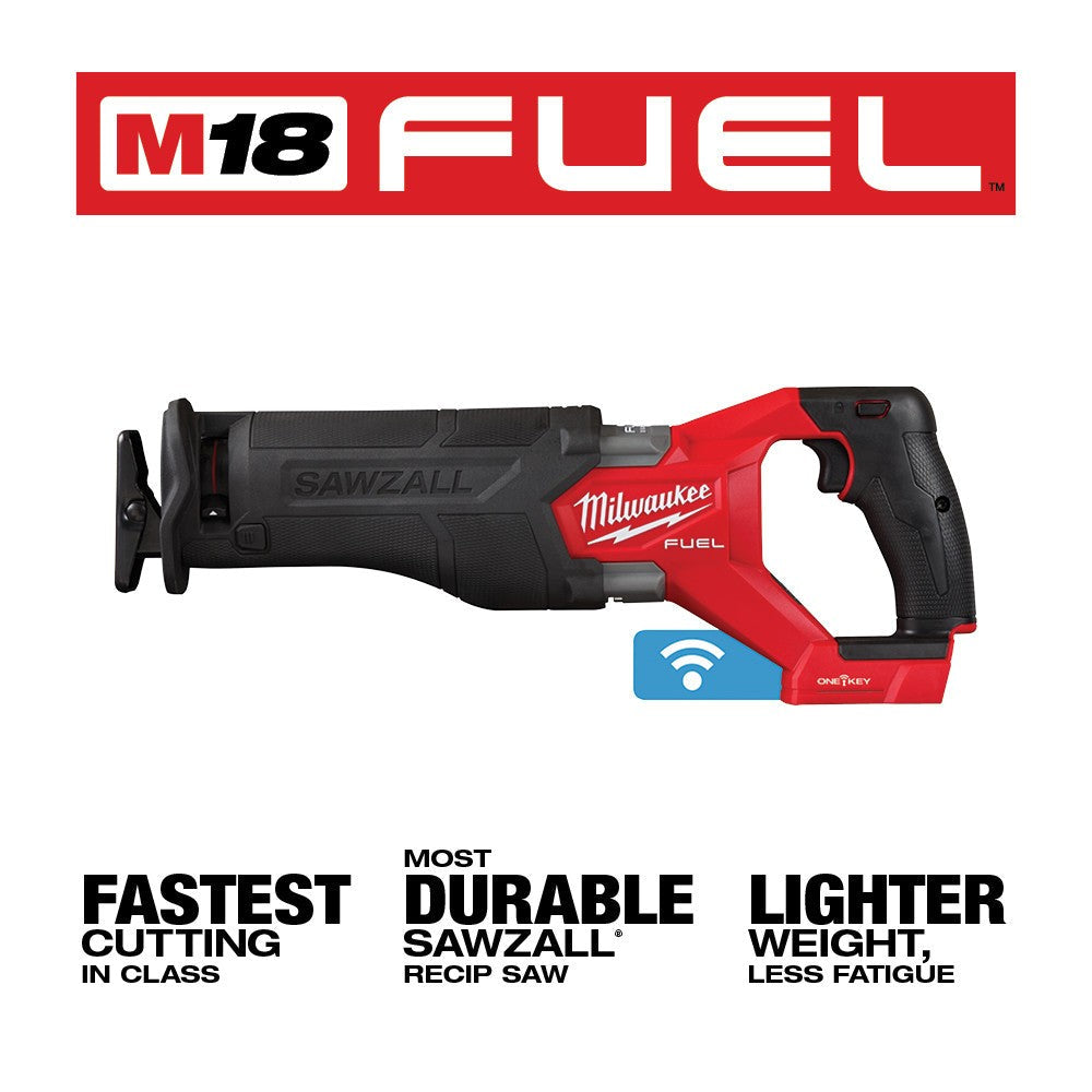 Milwaukee 2822-20 M18 FUEL™ SAWZALL® Recip Saw w/ One-Key™, Bare Tool