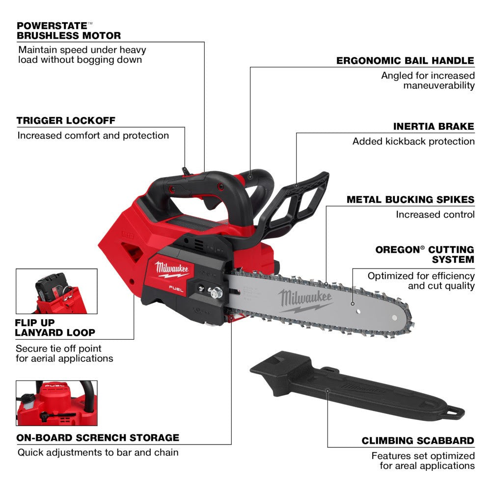 Milwaukee 2826-20C M18 FUEL 12 Top Handle Chainsaw