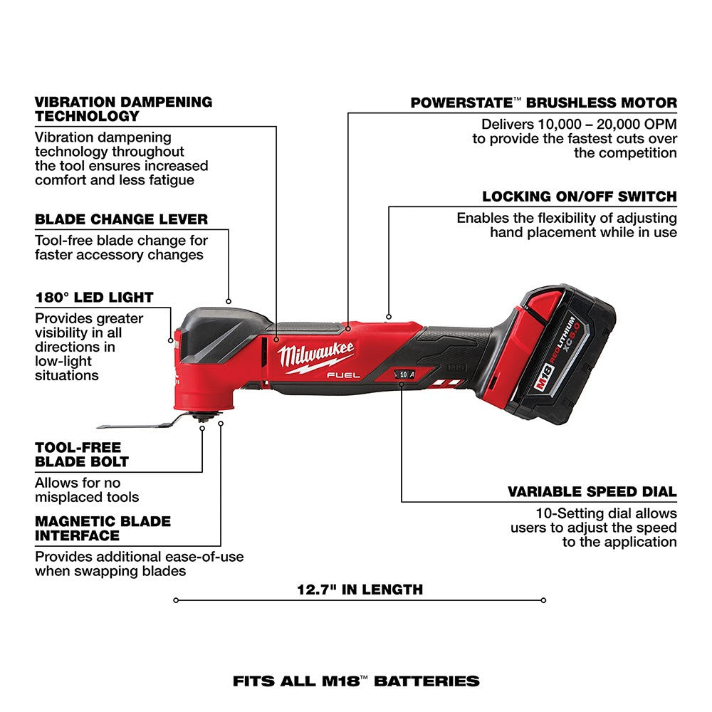Milwaukee 2836-21 M18 FUEL™ Oscillating Multi-Tool Kit