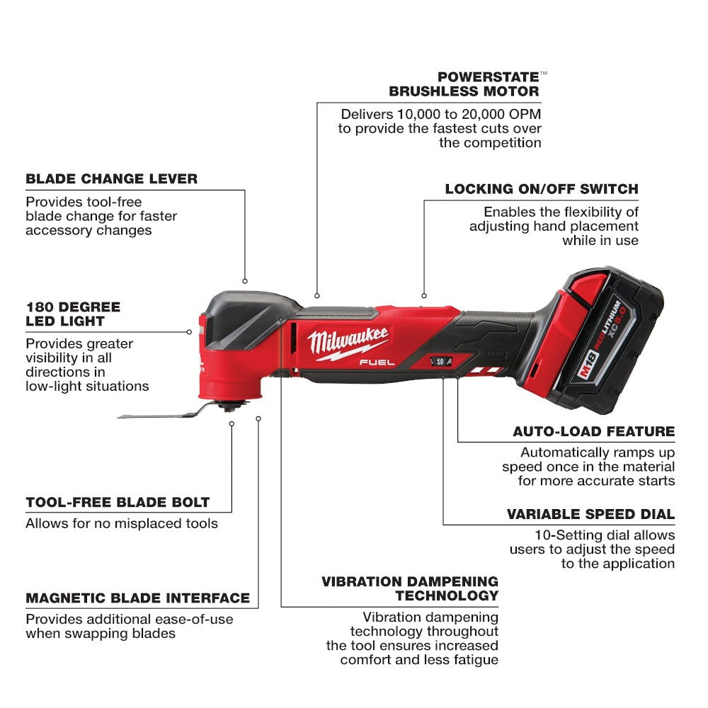 Milwaukee 2836-21 M18 FUEL™ Oscillating Multi-Tool Kit
