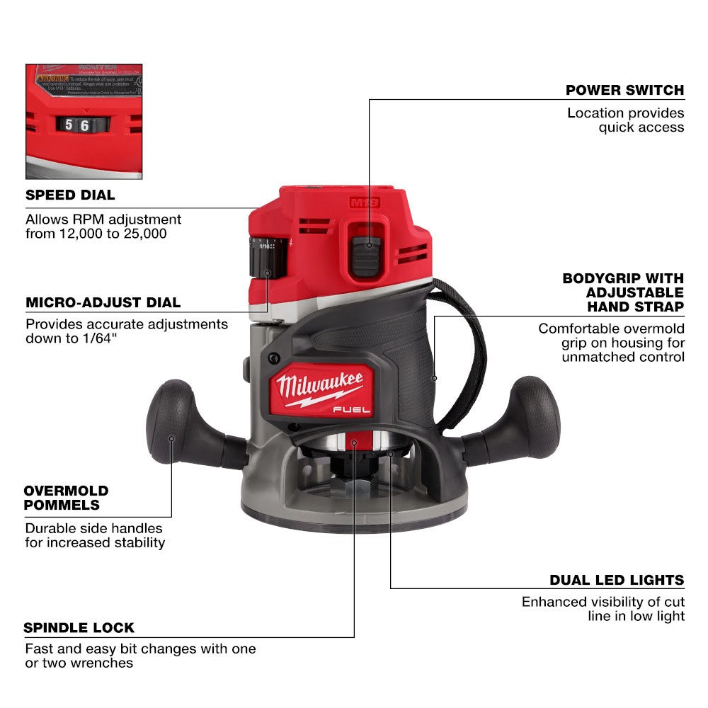 Milwaukee 2838-20 M18 FUEL 1/2 Router