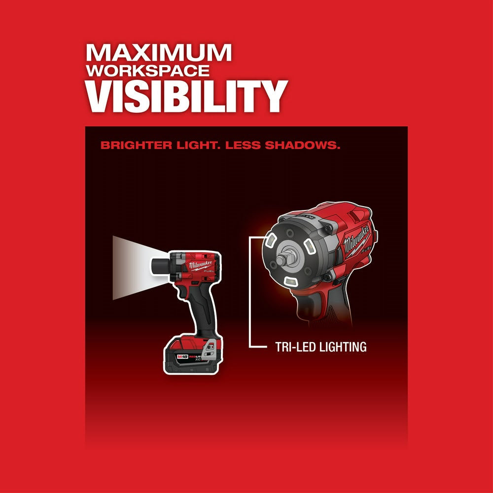 Milwaukee 2854-20 M18 FUEL™ 3/8 Compact Impact Wrench w/ Friction Ring, Bare Tool