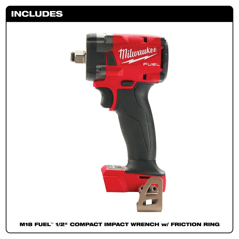 Milwaukee 2855-20 M18 FUEL™ 1/2 Compact Impact Wrench w/ Friction Ring Bare Tool