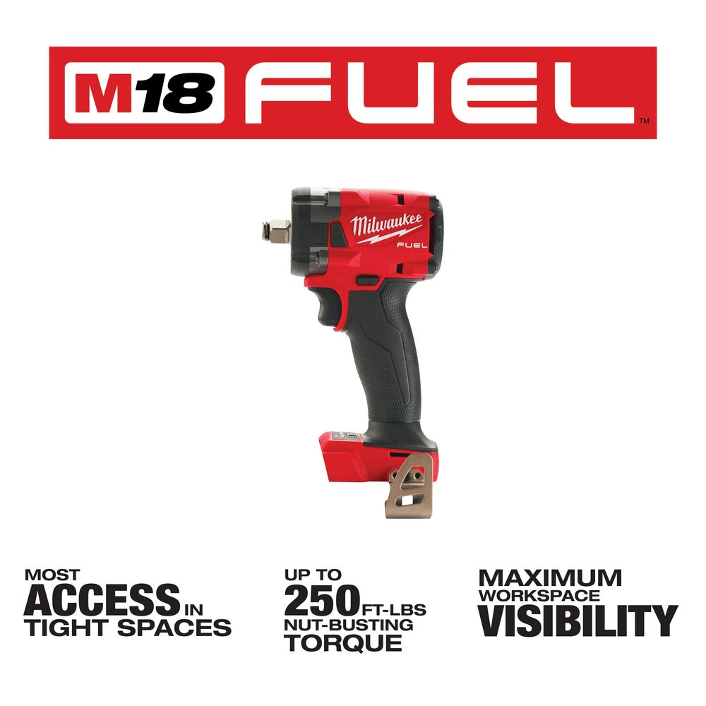 Milwaukee 2855-20 M18 FUEL™ 1/2 Compact Impact Wrench w/ Friction Ring Bare Tool