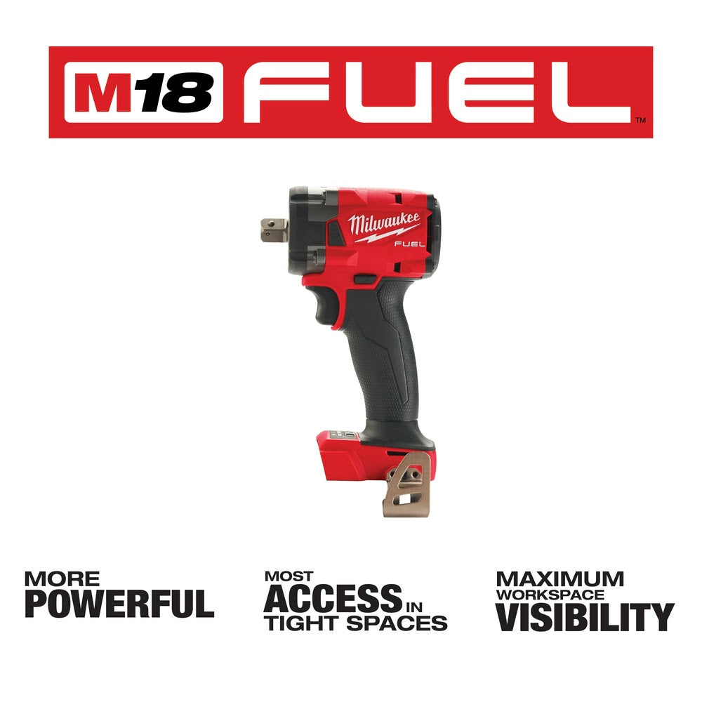 Milwaukee 2855P-20 M18 FUEL™ 1/2 Compact Impact Wrench w/ Pin Detent Bare Tool