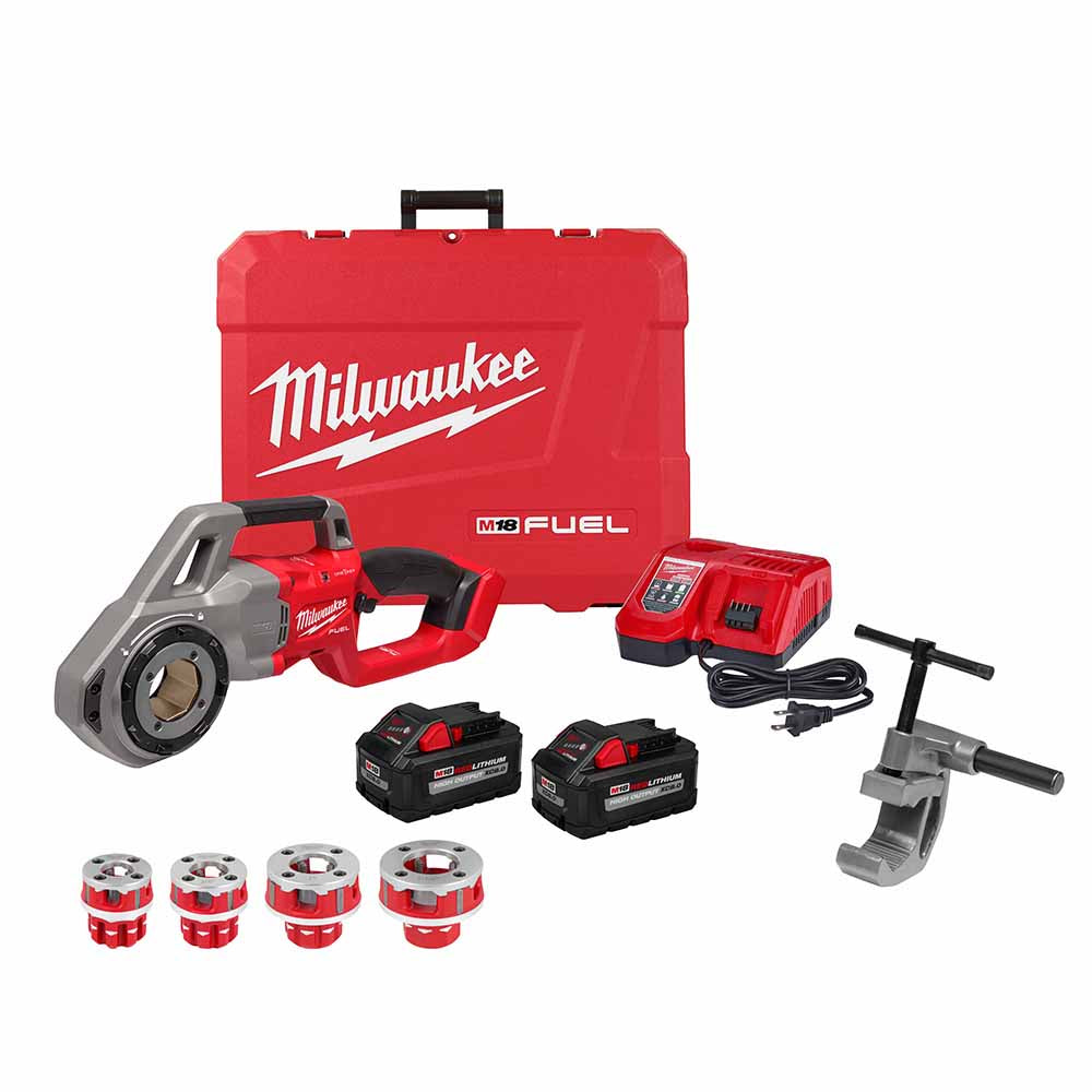 Milwaukee 2870-22 M18 Compact 1/2-1-1/4 Alloy NPT Portable Pipe Threading Forged Aluminum Die Head Kit