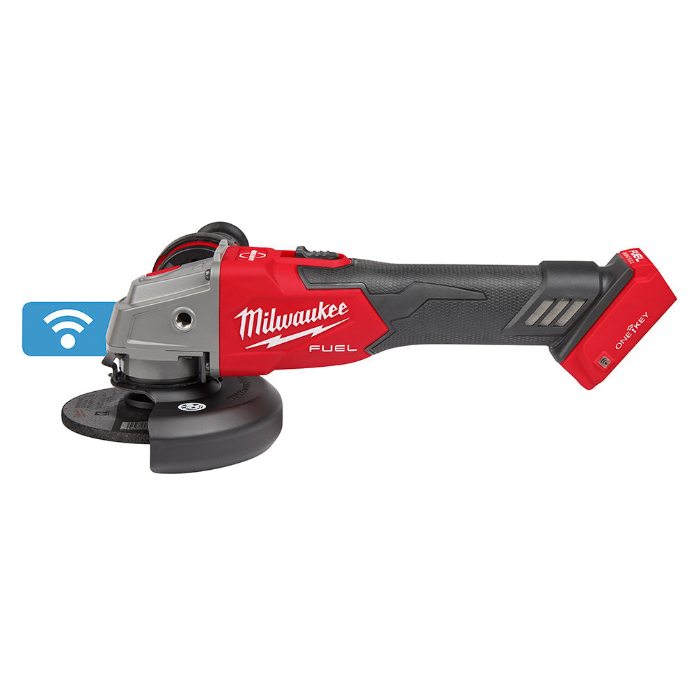 Milwaukee 2883-20 M18 FUEL™ 4-1/2 / 5 Braking Grinder w/ ONE-KEY™ Slide Switch, Lock-On