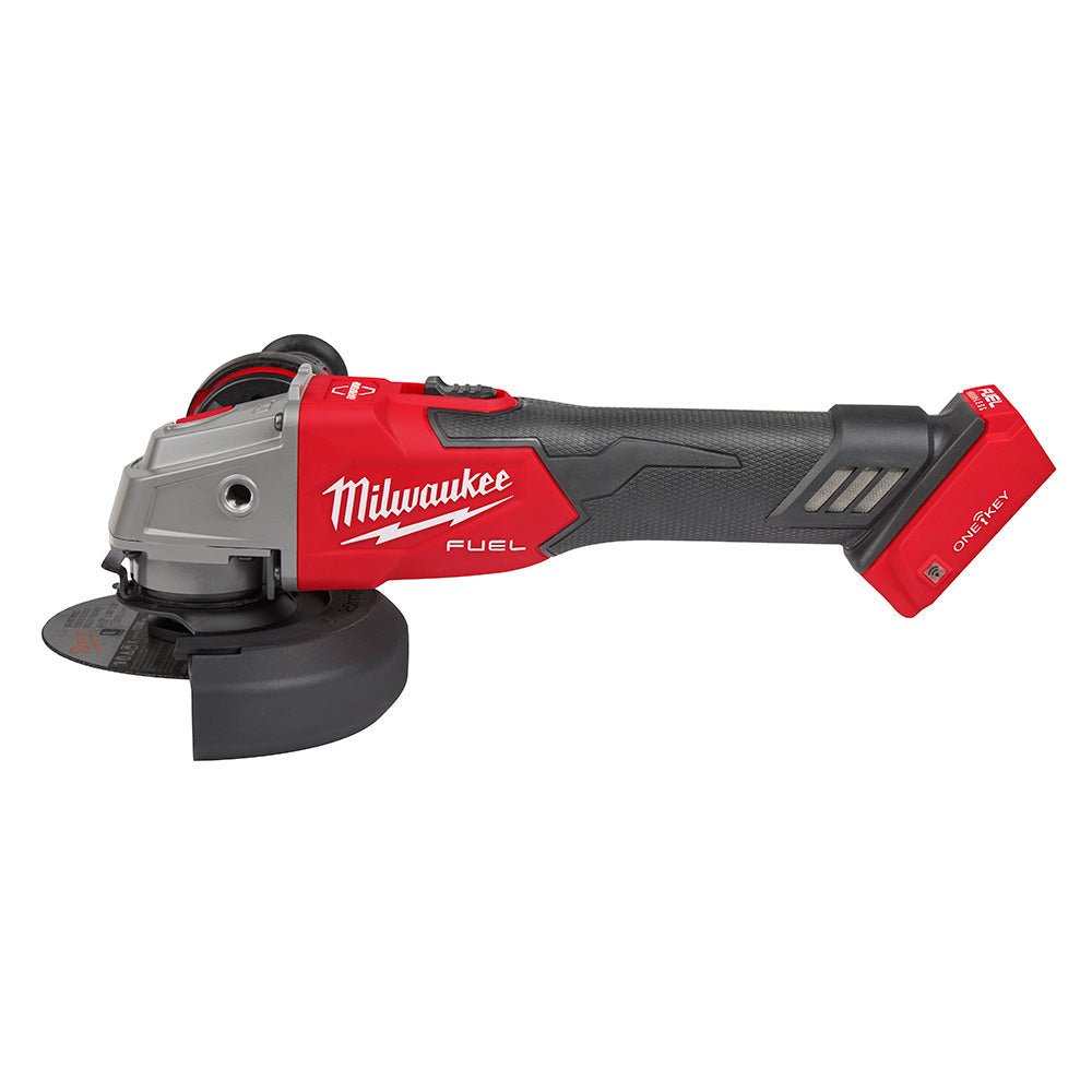 Milwaukee 2883-20 M18 FUEL™ 4-1/2 / 5 Braking Grinder w/ ONE-KEY™ Slide Switch, Lock-On