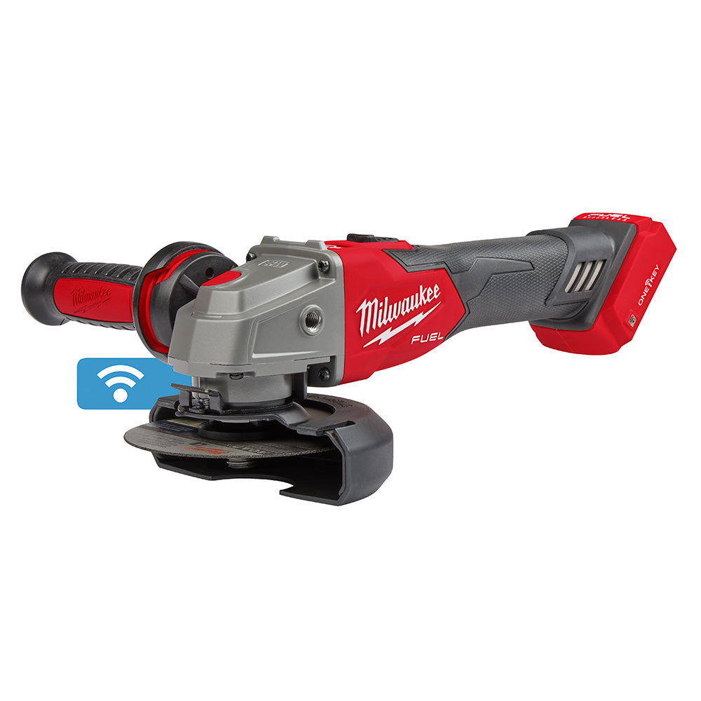 Milwaukee 2883-20 M18 FUEL™ 4-1/2 / 5 Braking Grinder w/ ONE-KEY™ Slide Switch, Lock-On