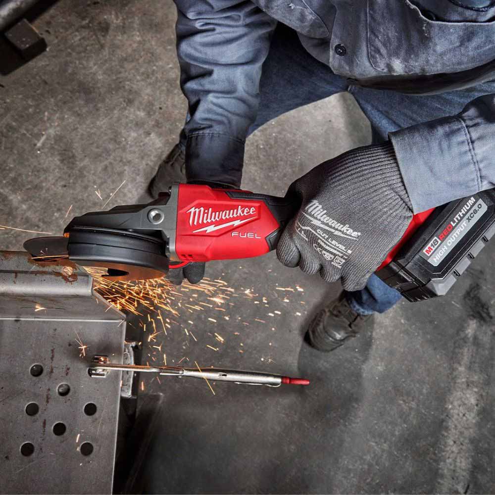 Milwaukee 2887-20 M18 FUEL™ 5 Flathead Braking Grinder, Slide Switch Lock-On