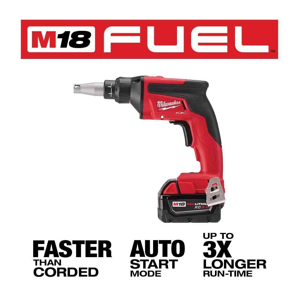 Milwaukee 2896-22 M18 FUEL Drywall Screw Gun / Impact Combo Kit with XC Batteries