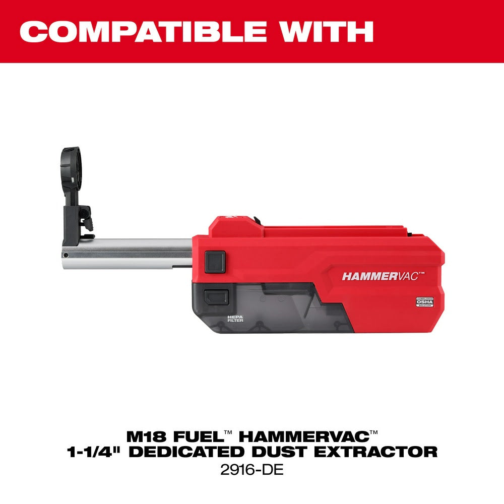 Milwaukee 2916-20 M18 FUEL 1-1/4 SDS Plus D-Handle Rotary Hammer w/ ONE-KEY, Bare Tool