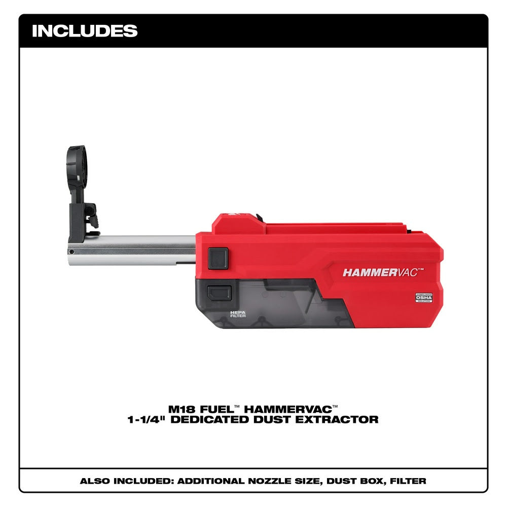 Milwaukee 2916-DE M18 FUEL HAMMERVAC 1-1/4 Dedicated Dust Extractor