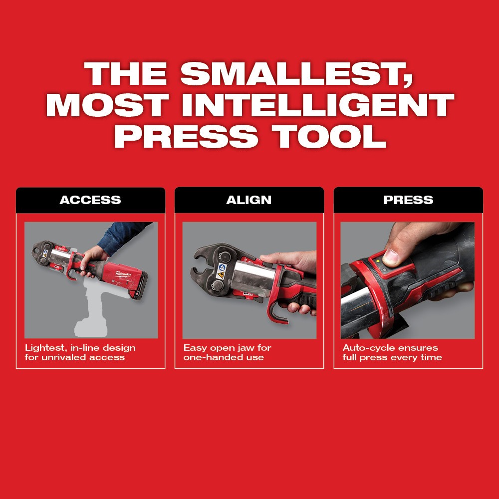 Milwaukee 2922-22M M18™ FORCE LOGIC™ Press Tool w/ ONE-KEY™ w/ ¼” – 7/8” Streamline™ ACR Press Jaws