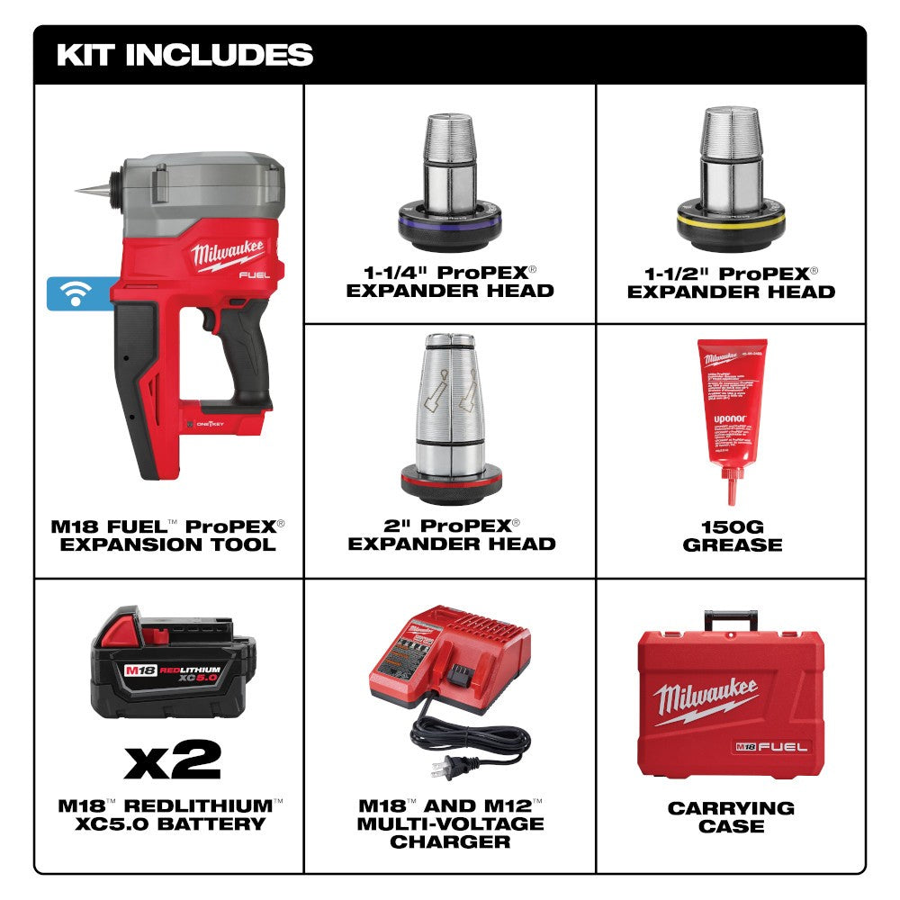 Milwaukee 2932-22XC M18 FUEL™ 2 ProPEX® Expander Kit w/ ONE-KEY™