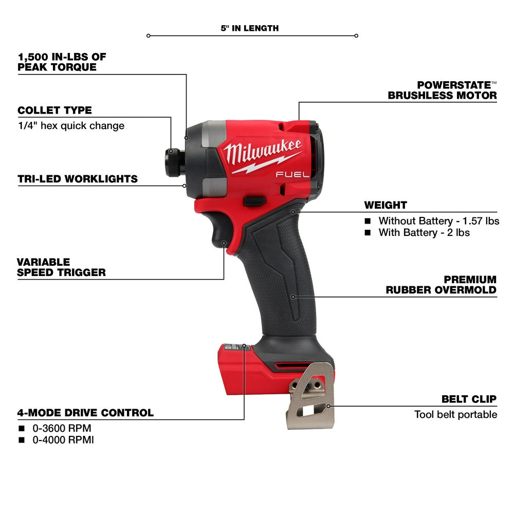 Milwaukee 2953-20 M18 FUEL 1/4 Hex Impact Driver