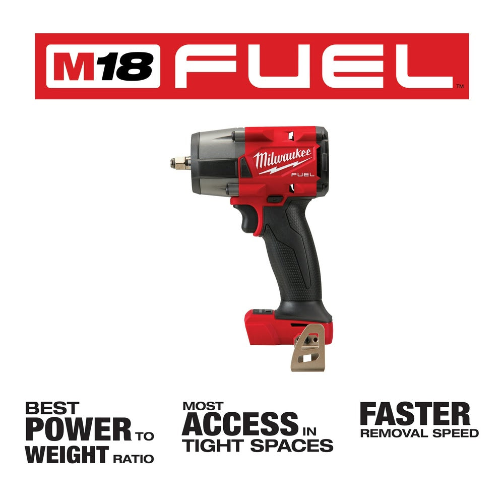 Milwaukee 2960-20 M18 FUEL™ 3/8 Mid-Torque Impact Wrench w/ Friction Ring, Bare Tool