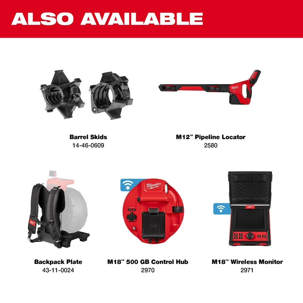 Milwaukee 2972-20 M18 100 Flexible Pipeline Inspection Reel