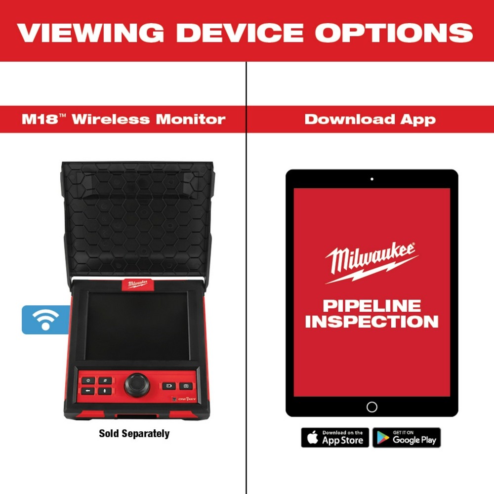 Milwaukee 2976-22 M18 325’ Stiff Pipeline Inspection System