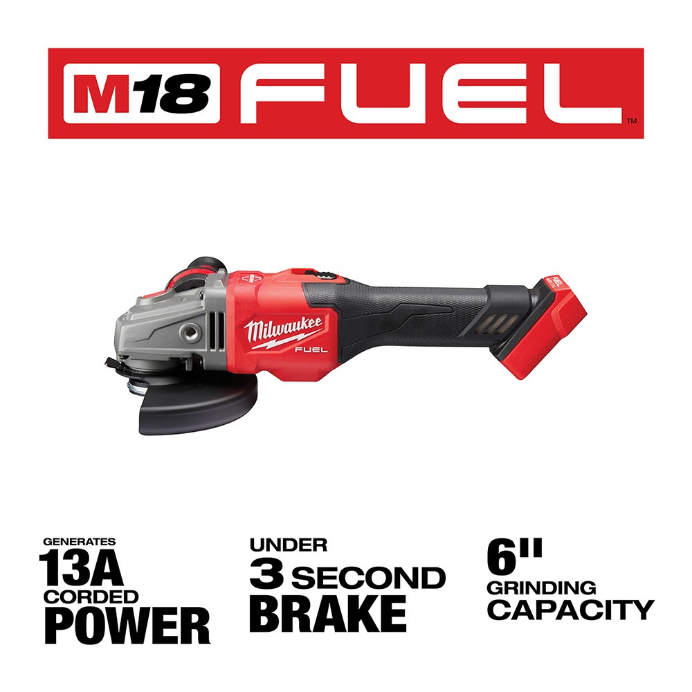 Milwaukee 2981-20 M18 FUEL 4-1/2 - 6 Grinder, SLIDE SWITCH LOCK-ON, Bare
