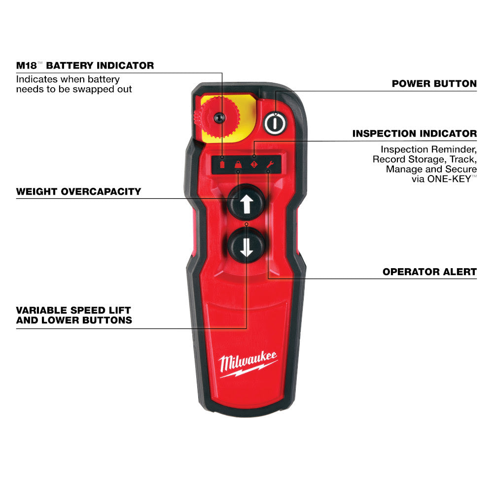 Milwaukee 2983-22HD M18 Compact 1 Ton Chain Hoist w/ One Key