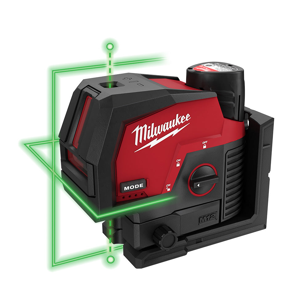 Milwaukee 3622-21 M12™ Green Cross Line & Plumb Points Laser Kit