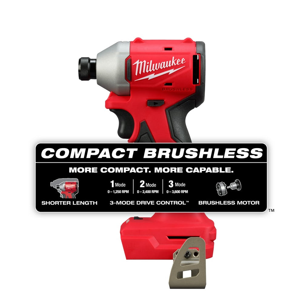 Milwaukee 3651-20 M18 Compact Brushless 1/4 Hex 3-Speed Impact Driver