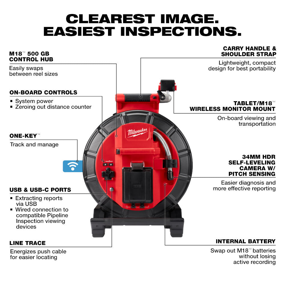 Milwaukee 3973-22 M18 120 Mid-Stiff Modular Pipeline Inspection System