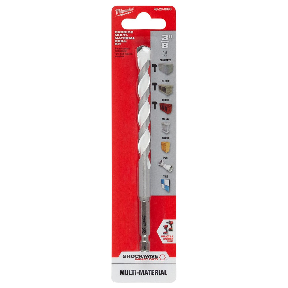 Milwaukee 48-20-8890 3/8 SHOCKWAVE™ Carbide Multi-Material Drill Bit