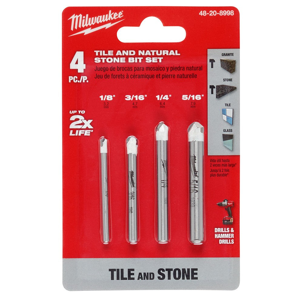 Milwaukee 48-20-8998 4Pc Natural Stone Bit Set