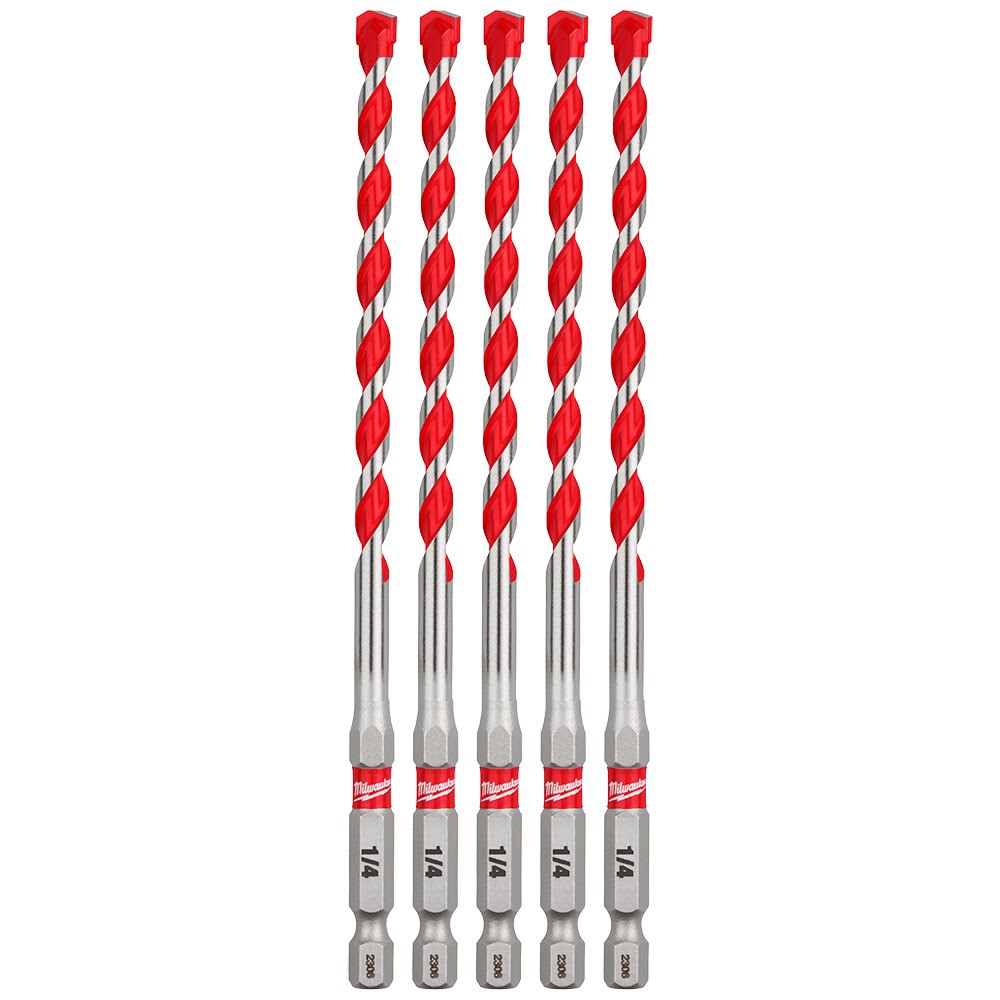 Milwaukee 48-20-9162 1/4 SHOCKWAVE™ Carbide Hammer Drill Bits 5Pk