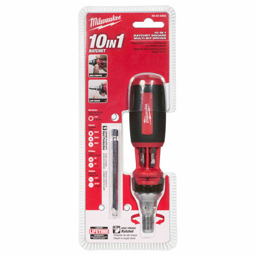 Milwaukee 48-22-2322 9-in-1 Square Drive Ratcheting Multi-bit Driver