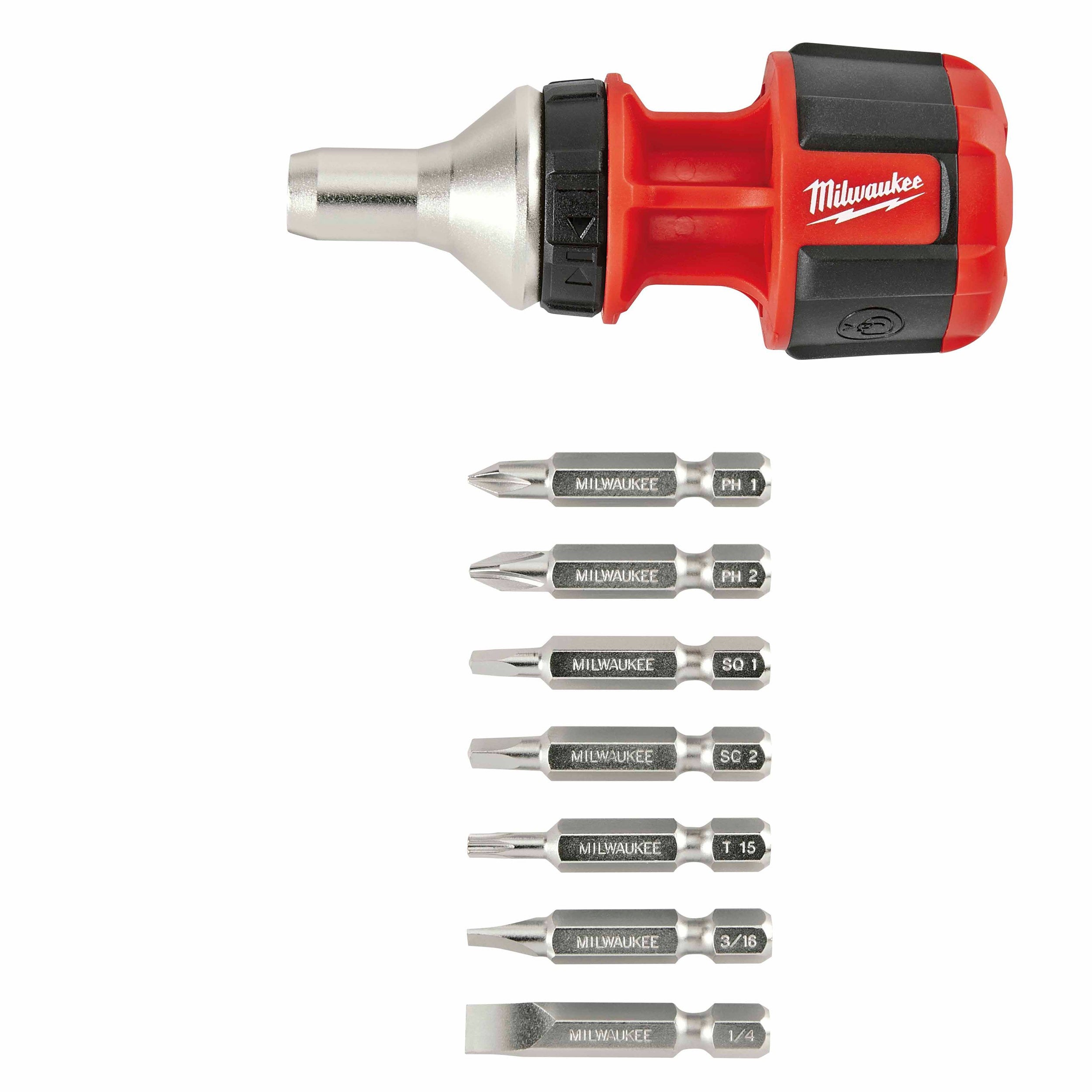 Milwaukee 48-22-2330 8-in-1 Compact Ratcheting Multi-bit Driver