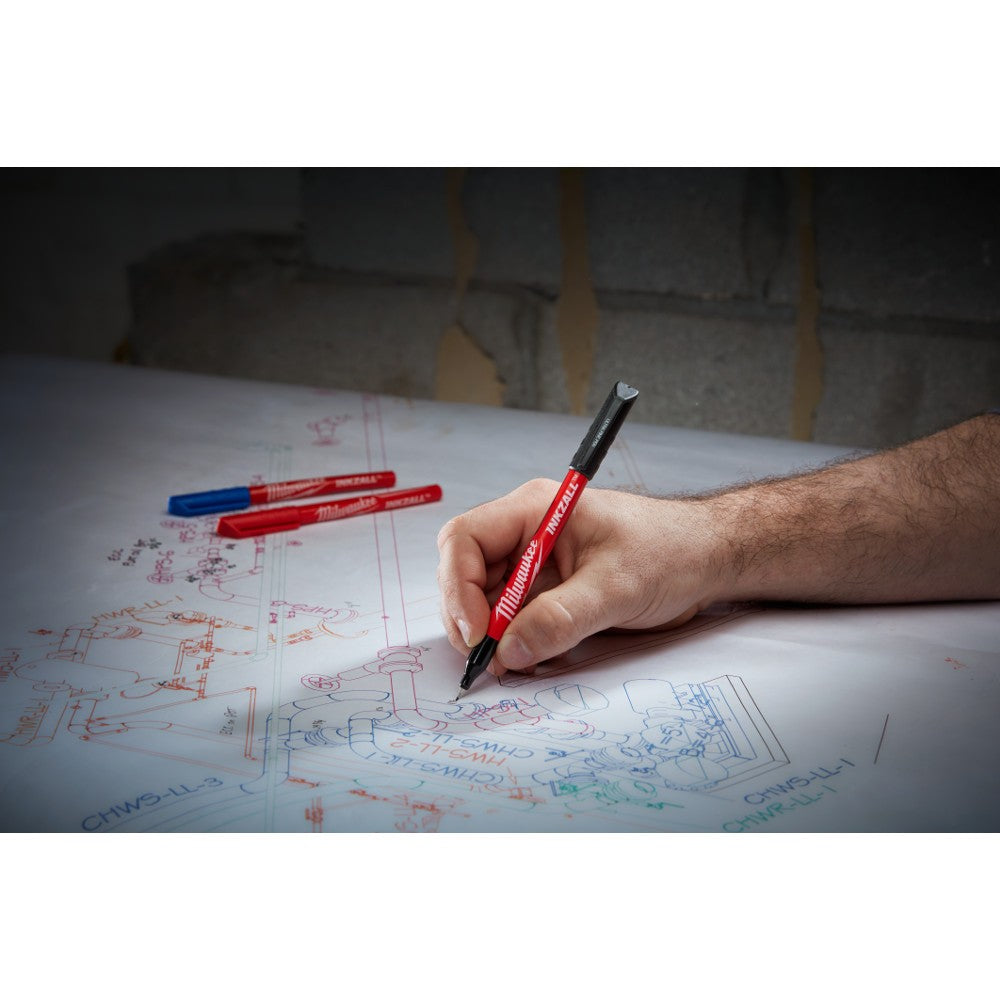 Milwaukee 48-22-3160 12 Pack INKZALL Black Ultra Fine Point Pens