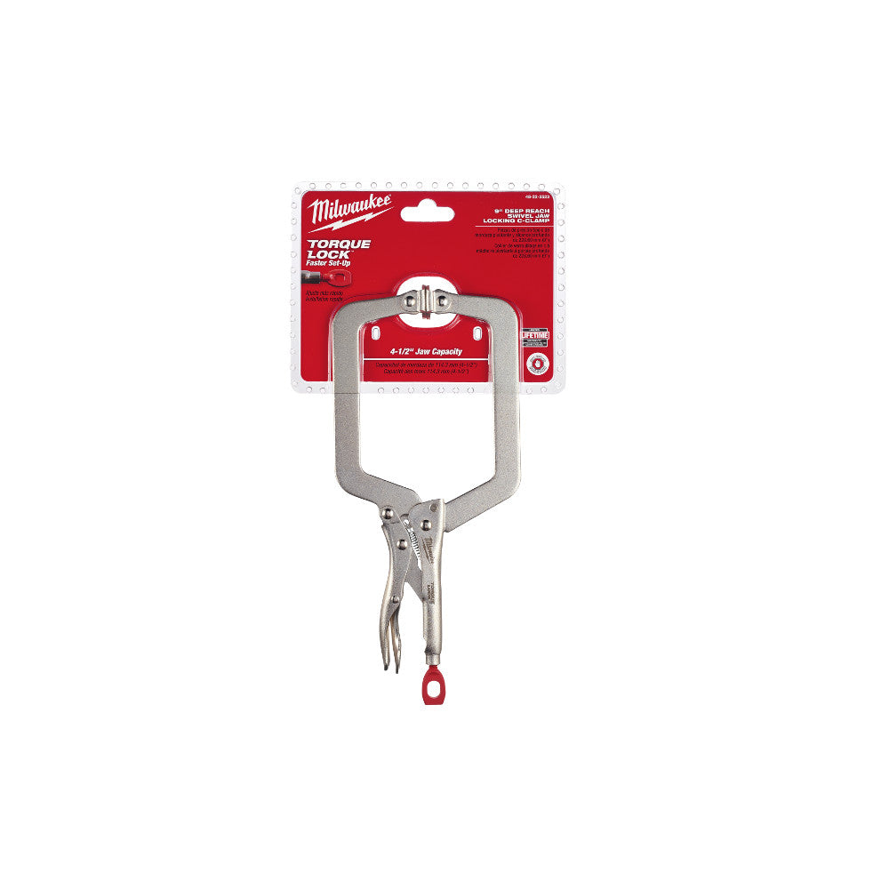 Milwaukee 48-22-3523 9 Deep Reach Swivel Locking C-Clamp