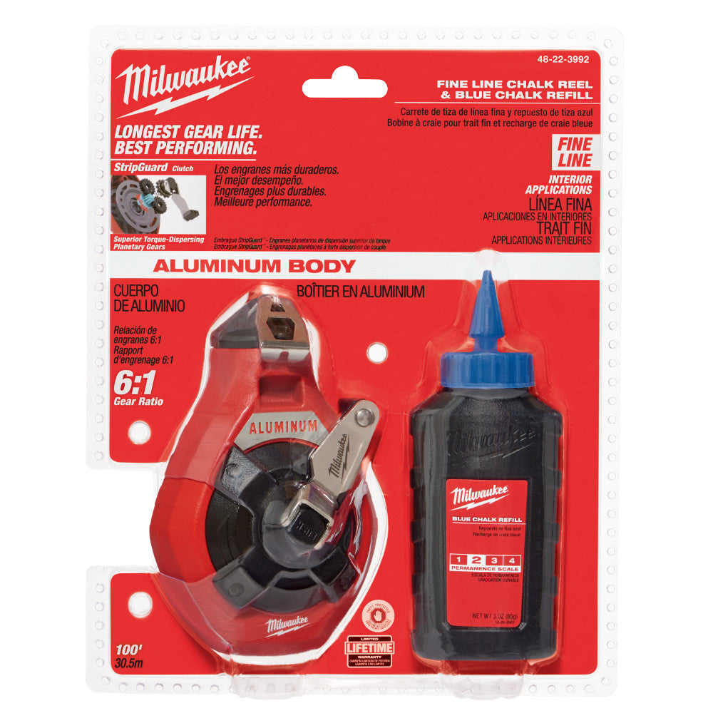 Milwaukee 48-22-3992 100 Precision Chalk N Reel w/ Blue