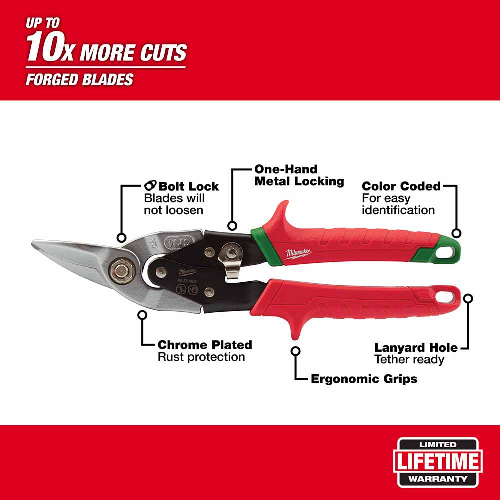 Milwaukee 48-22-4533 3 Piece Aviation Snip Set