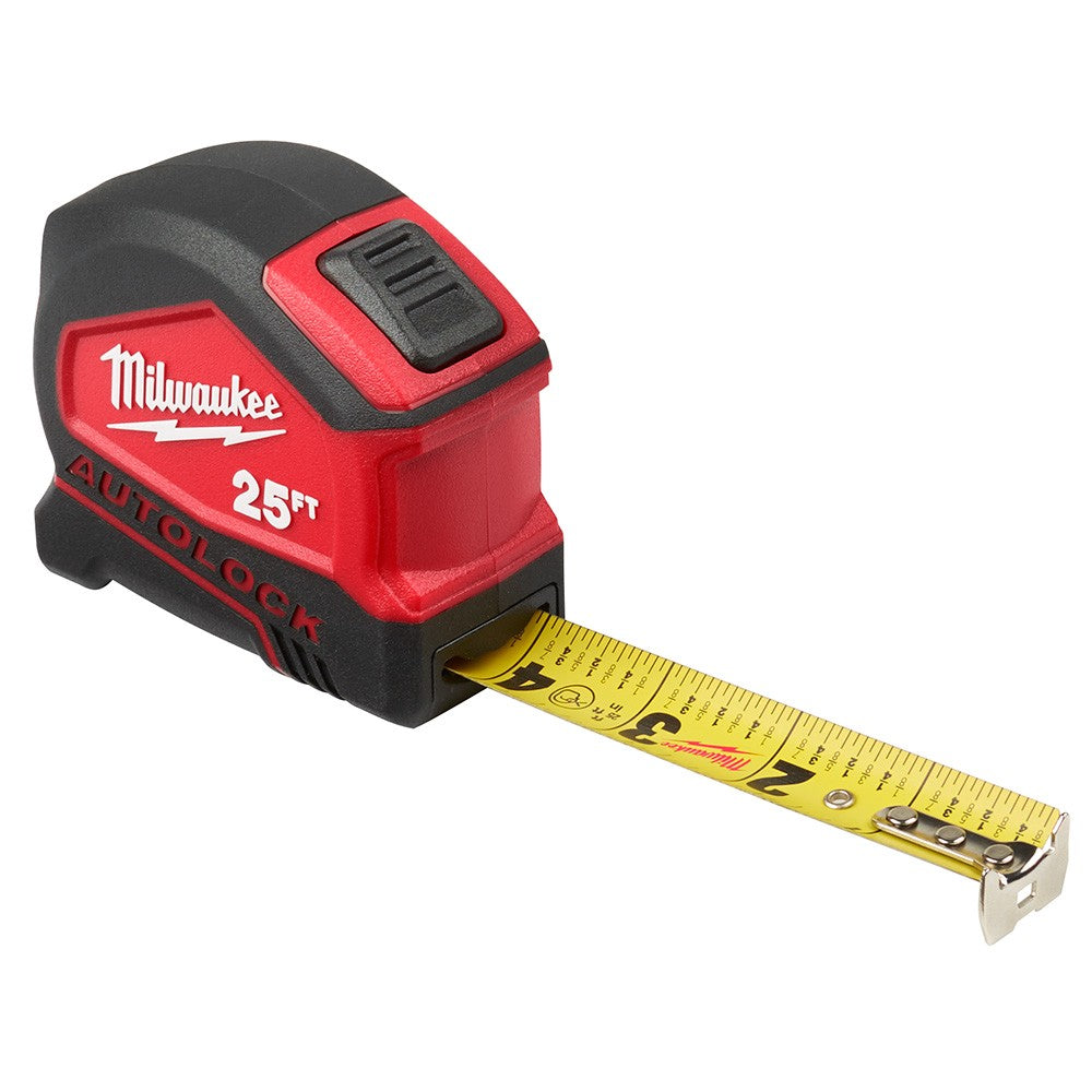 Milwaukee 48-22-6825 25Ft Compact Nylon Bond Blade Protection Auto Lock Tape