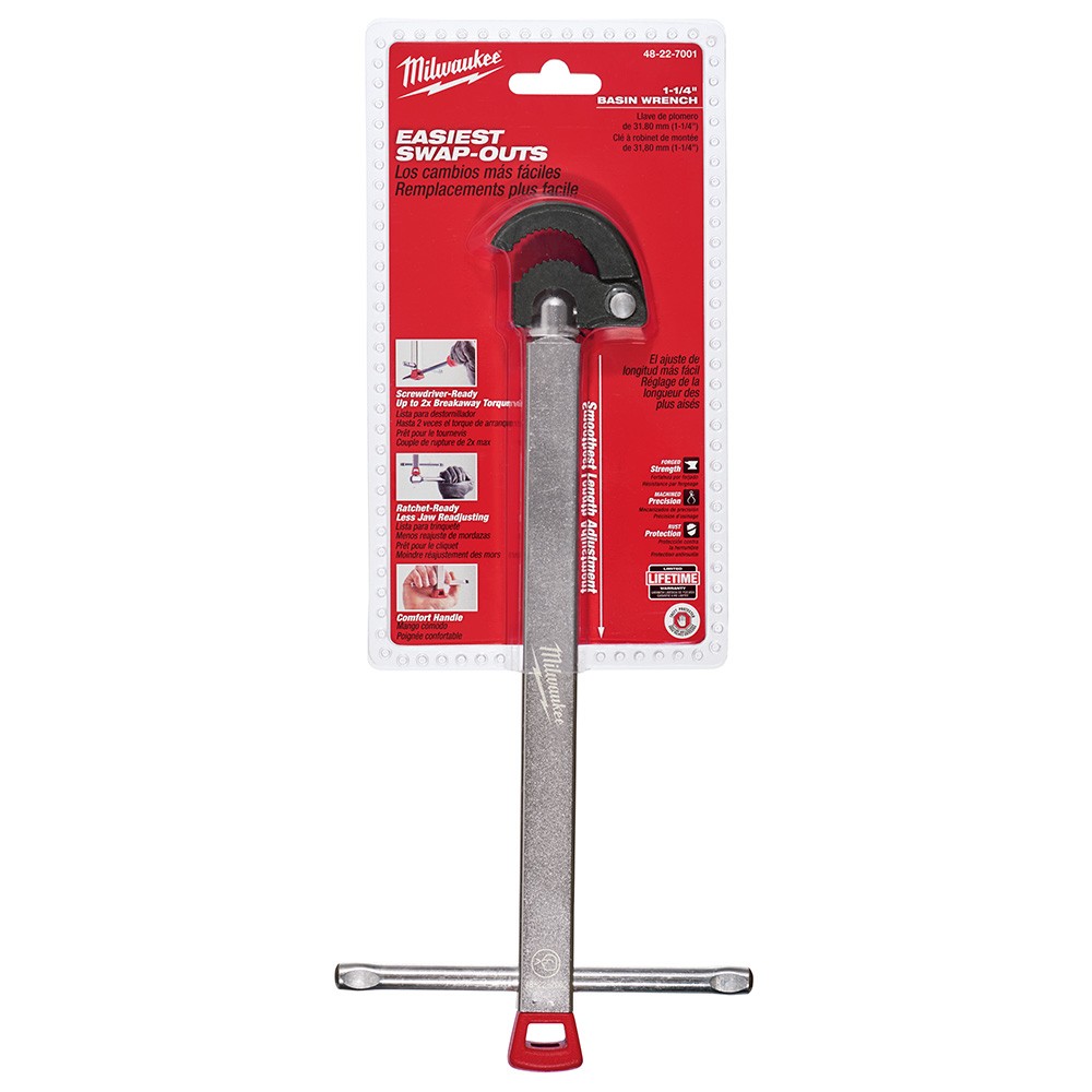 Milwaukee 48-22-7001 Basin Wrench - 1.25 Capacity