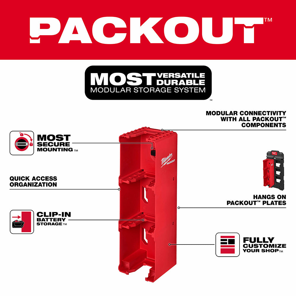 Milwaukee 48-22-8339 PACKOUT Shop Storage M18 Battery Rack