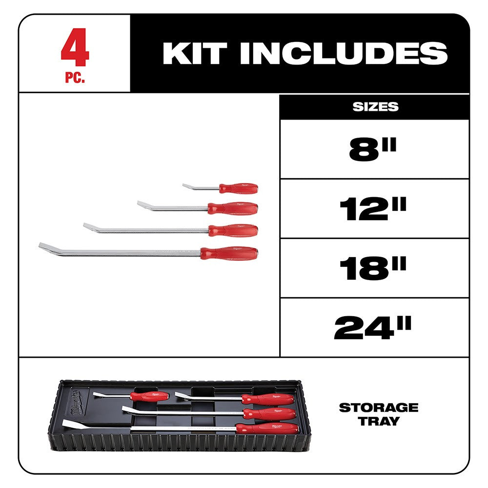 Milwaukee 48-22-9214 4 Piece Pry Bar Set