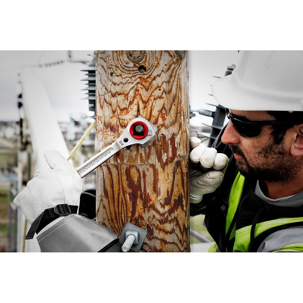 Milwaukee 48-22-9216M Linemans 5-in-1 Racheting Wrench w/ Milled Face