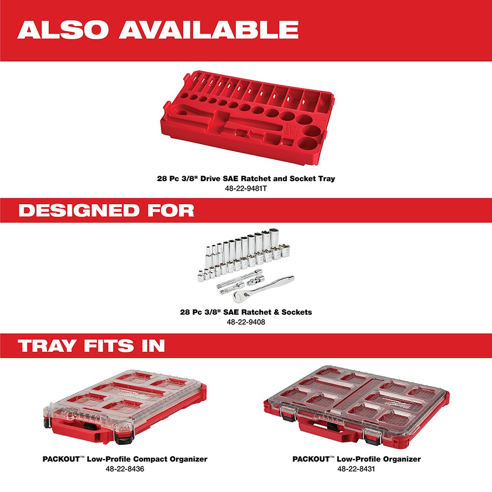 Milwaukee 48-22-9408 3/8 Drive 28 Piece Ratchet & Socket Set- SAE