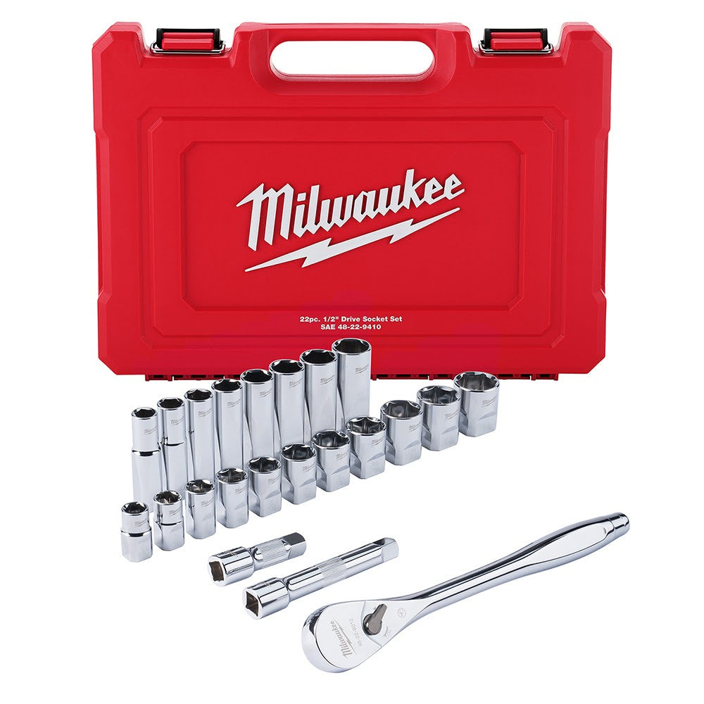 Milwaukee 48-22-9410 22 pc 1/2 Socket Wrench Set – SAE
