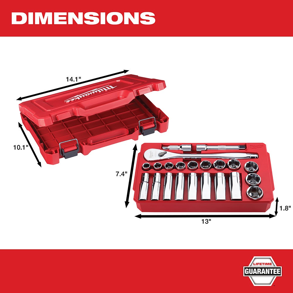 Milwaukee 48-22-9410 22 pc 1/2 Socket Wrench Set – SAE