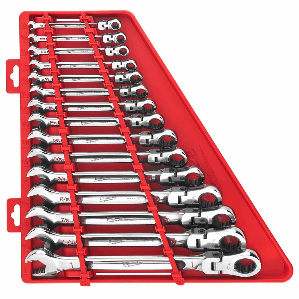 Milwaukee 48-22-9413 15Pc Flex Head Ratcheting Wrench Set - SAE
