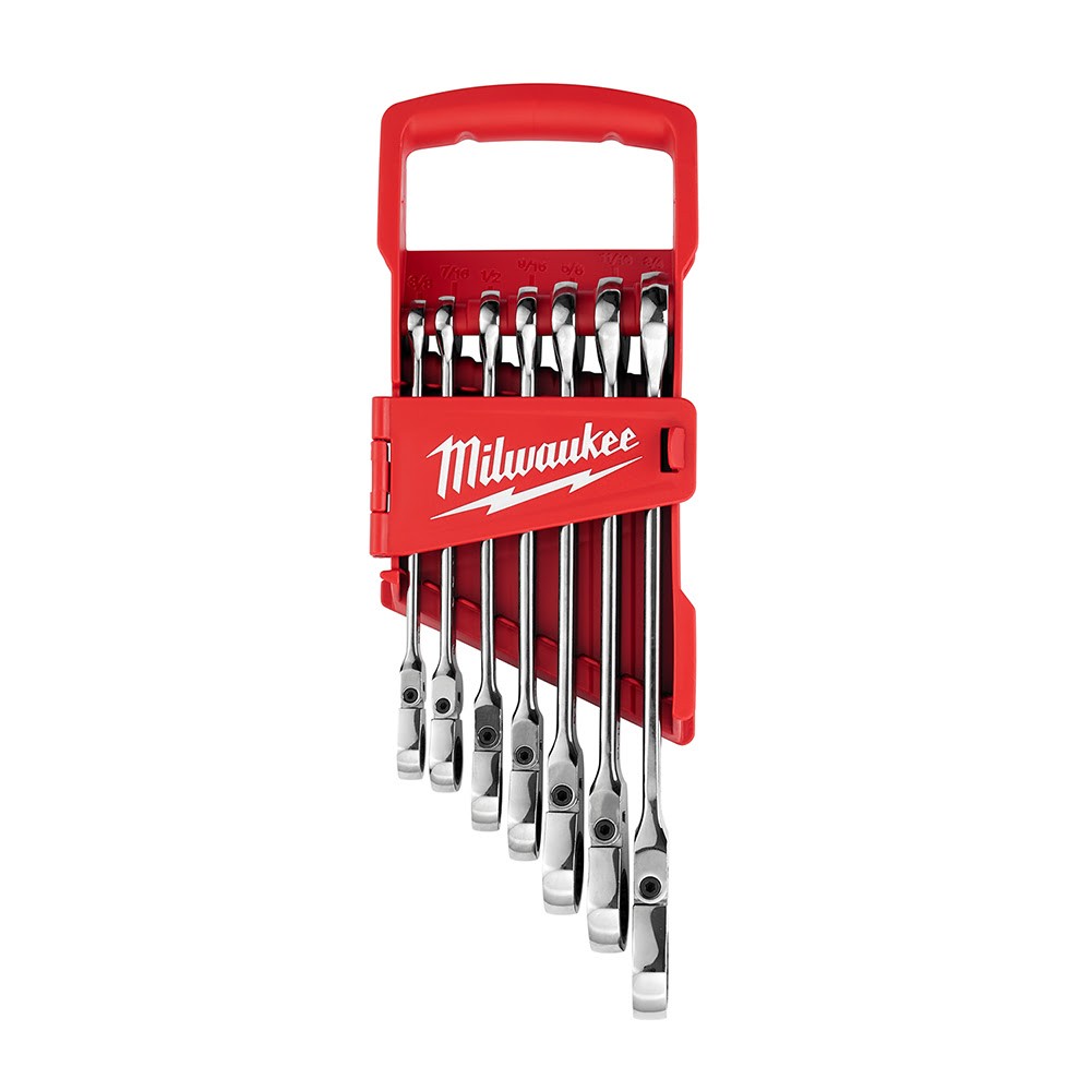 Milwaukee 48-22-9429 7Pc Flex Head Ratcheting Wrench Set - SAE