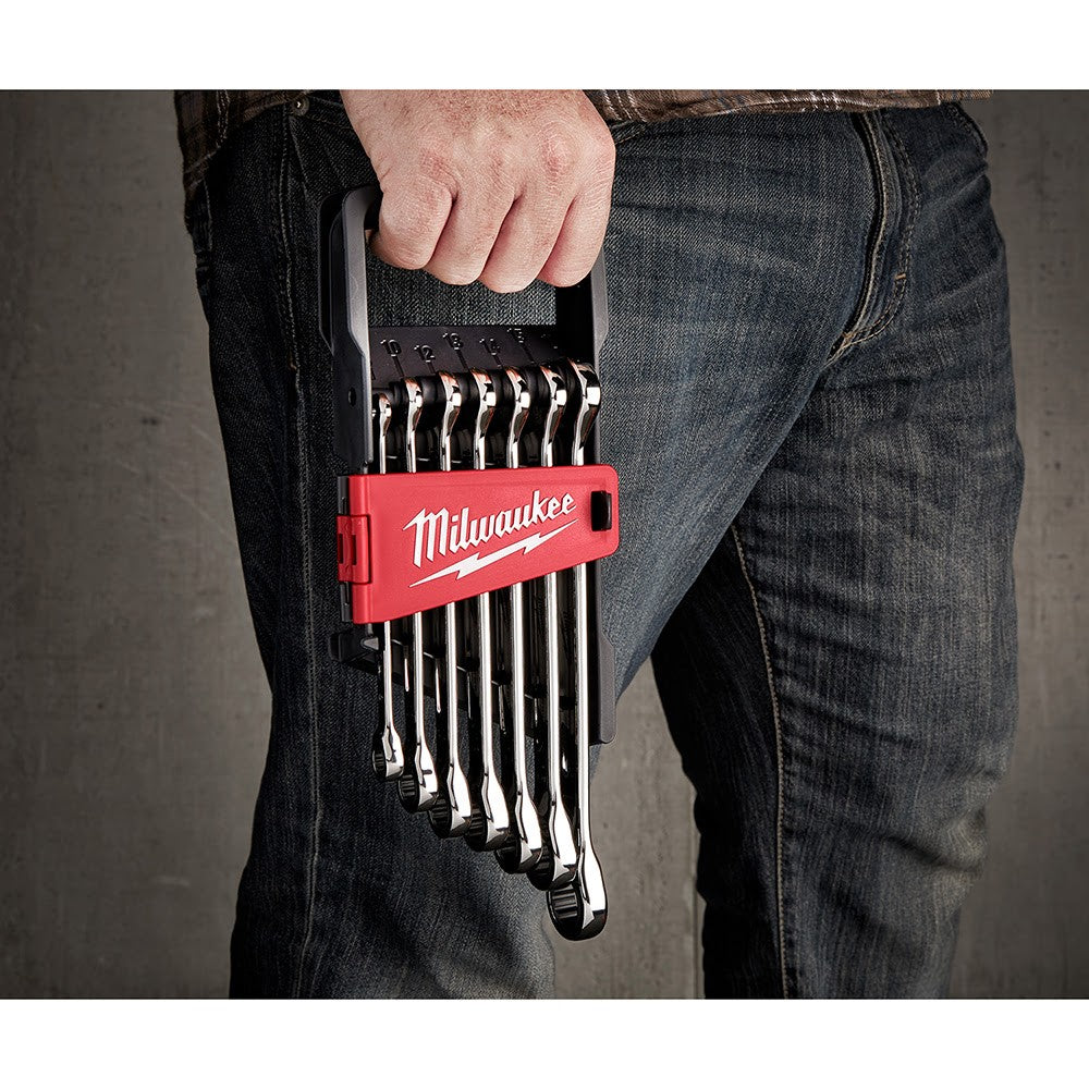 Milwaukee 48-22-9506 7 Piece Ratcheting Combination Wrench Set - Metric