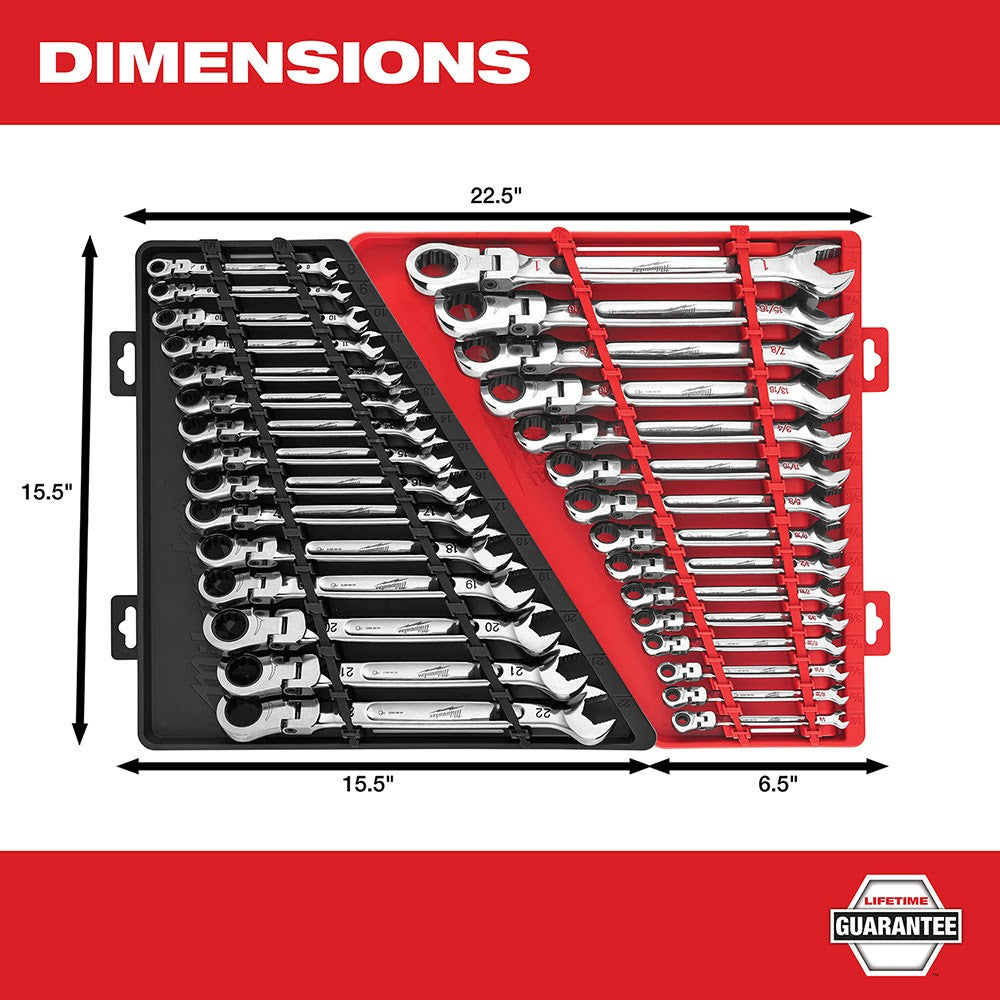 Milwaukee 48-22-9513 15pc Flex Head Ratcheting Wrench Set - Metric