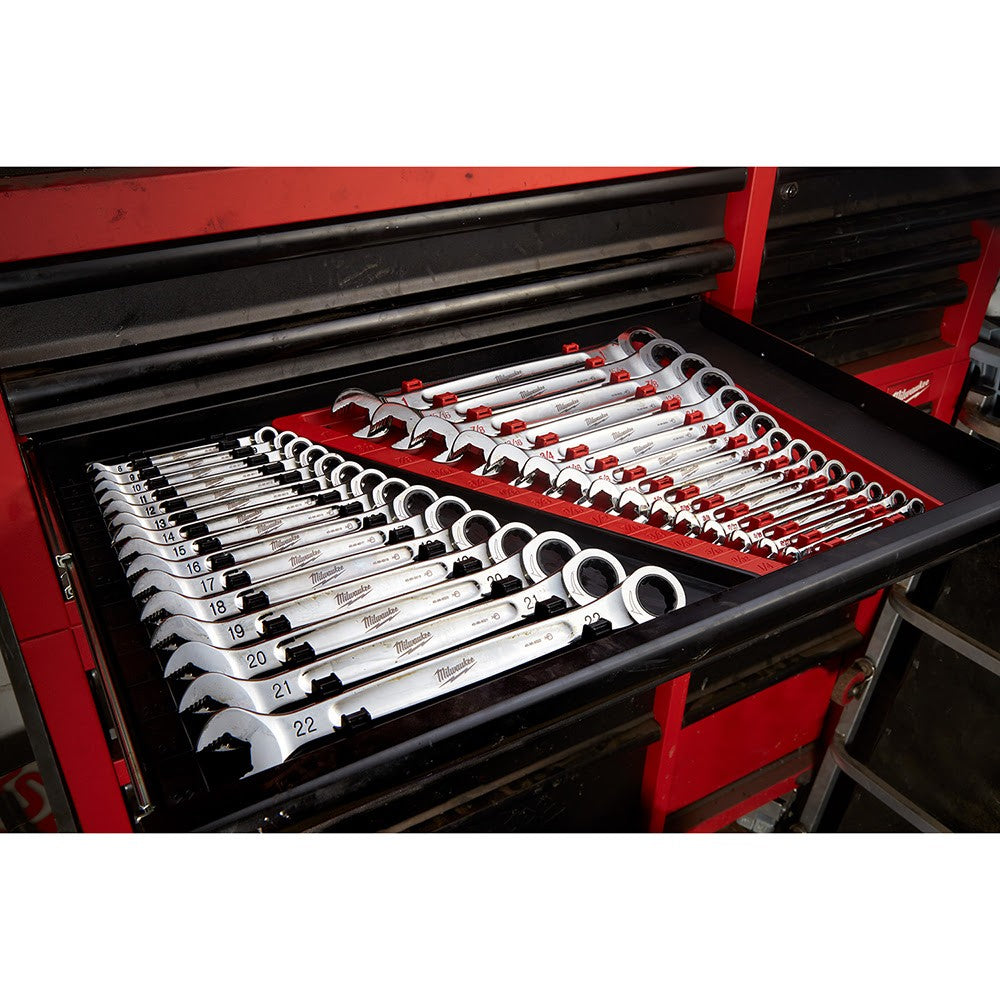 Milwaukee 48-22-9516 15 Piece Ratcheting Combination Wrench Set - Metric